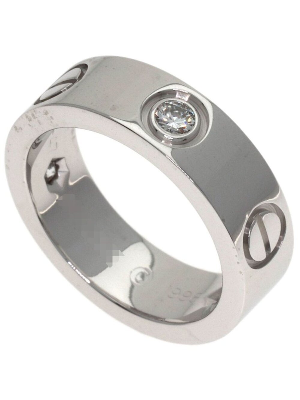 Cartier Love Ring Half Diamond 47 18k White Gold